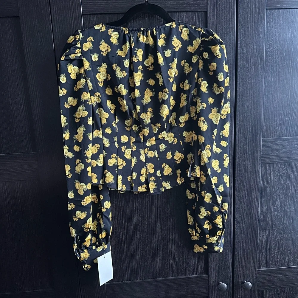 For Love and Lemons Elisa Floral Print Top Blouse - Picture 13 of 15